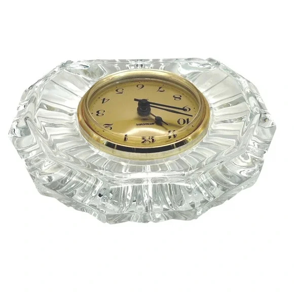 Crystal Desk Clock France Staiger Germany Quartz Cut Glass WORKS w/ Battery - Picture 13 of 16